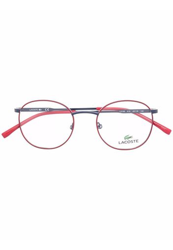 Lacoste Kids logo-print round-frame glasses - Rosso