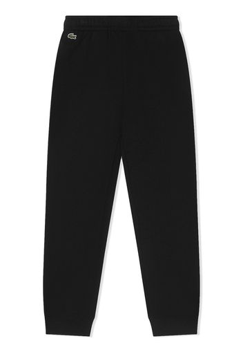 Lacoste Kids logo-patch cotton track pants - Nero