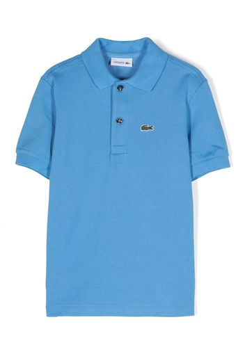 Lacoste Kids embroidered-logo polo shirt - Blu