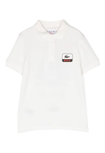 Lacoste Kids Lacoste x Netflix cotton polo shirt - Bianco