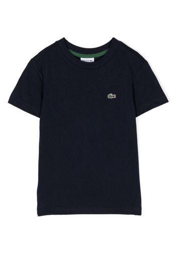 Lacoste Kids logo-patch cotton T-shirt - Blu