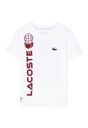 Lacoste Kids logo-appliqué short-sleeved T-shirt - Bianco