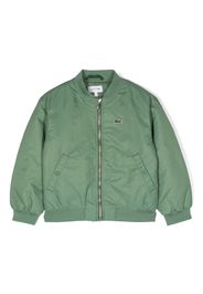 Lacoste Kids logo-patch bomber jacket - Verde