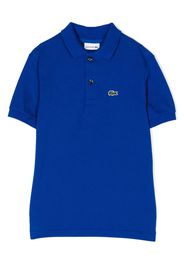 Lacoste Kids logo-patch cotton polo shirt - Blu