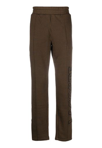 brown straight-leg trousers