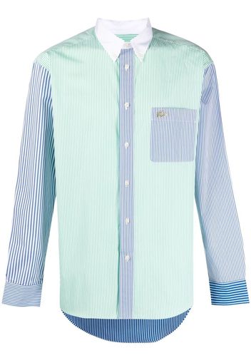 Lacoste Live Camicia a righe con design patchwork - Blu