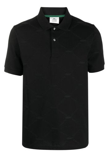 Lacoste Live Polo con effetto jacquard - Nero