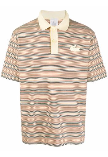 Lacoste Live logo-patch striped polo shirt - Toni neutri