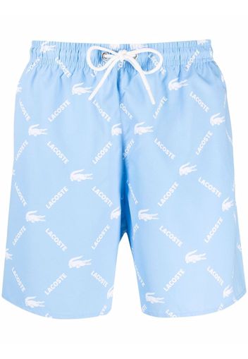 Lacoste Live logo-print swimshorts - Blu