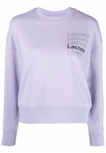 Lacoste Live logo-print crew neck sweatshirt - Viola