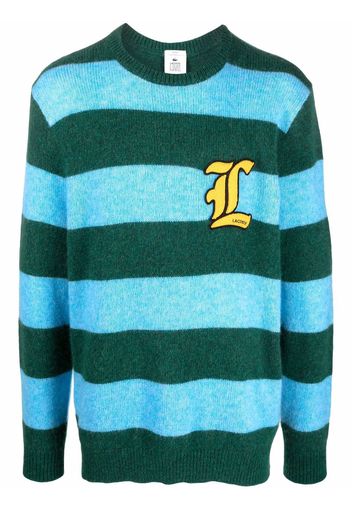 Lacoste Live L!VE logo-patch striped sweater - Verde