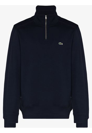 Lacoste logo-embroidered high-neck sweatshirt - Blu