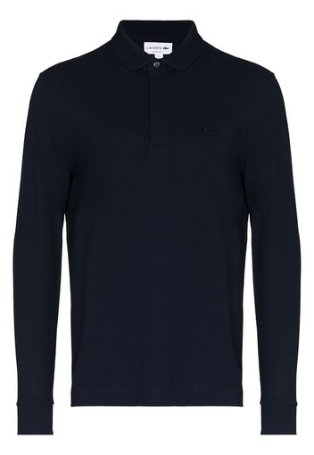 Lacoste logo-embroidered long-sleeve polo shirt - Blu