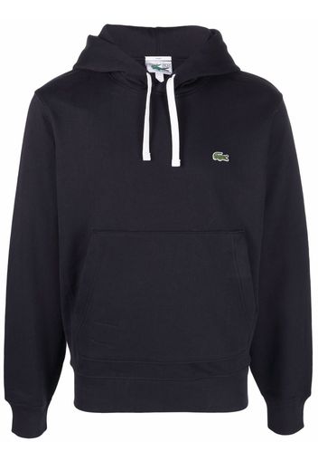 Lacoste logo-patch drawstring hoodie - Blu