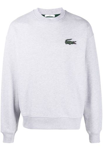 Lacoste logo-patch long-sleeve sweatshirt - Grigio