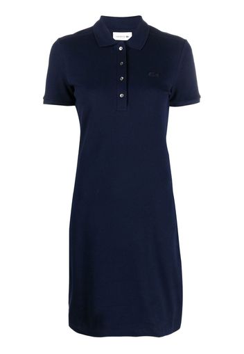 Lacoste logo-patch short-sleeve polo dress - Blu