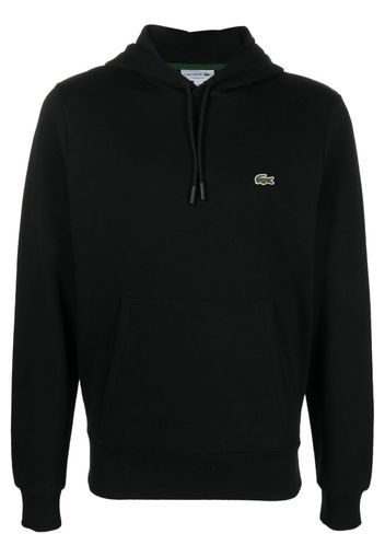 Lacoste logo-patch cotton hoodie - Nero