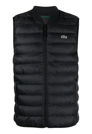 Lacoste embroidered-motif padded gilet - Nero