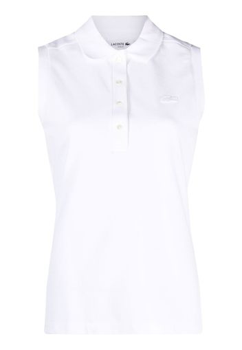 Lacoste sleeveless cotton polo shirto - Bianco