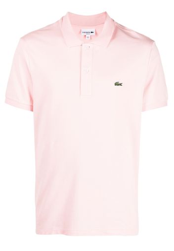 Lacoste logo-patch slim-fit polo shirt - Rosa