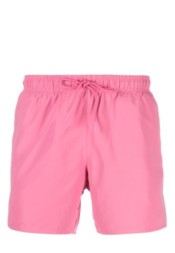 Lacoste logo-appliqué swim shorts - Rosa