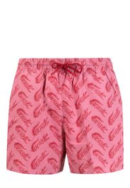 Lacoste logo-print swim shorts - Rosa