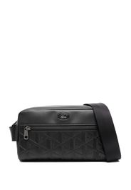 Lacoste monogram-debossed leather crossbody bag - Nero