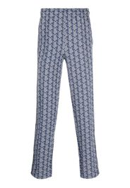 Lacoste jacquard monogram-pattern track pants - Blu