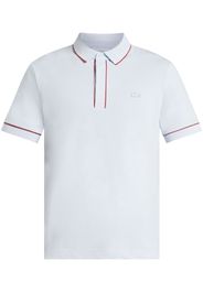 Lacoste logo-embroidered contrast-trim polo shirt - Blu