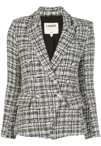 double breasted tweed blazer