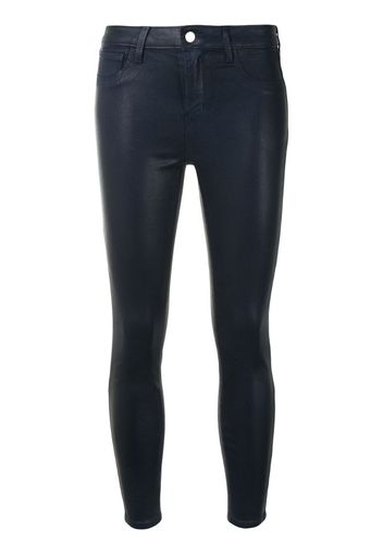 coated mid-rise cropped jeans