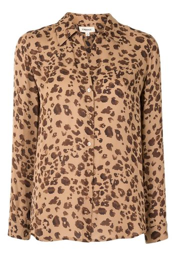 leopard print long-sleeved shirt