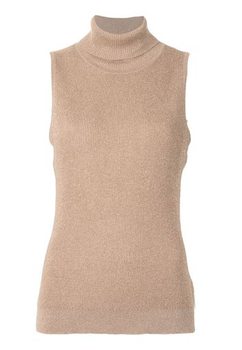 roll-neck sleeveless top