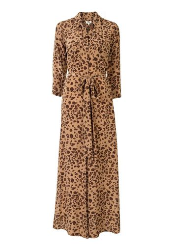 leopard print maxi shirt dress