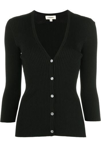 L'Agence Isabella ribbed cardigan - Nero