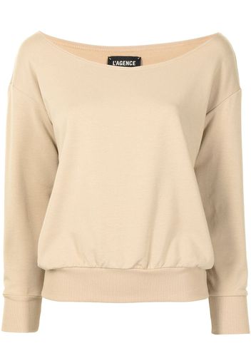 L'Agence Kimora long-sleeved off-shoulder top - Marrone