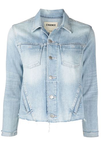 L'Agence faded slim denim jacket - Blu