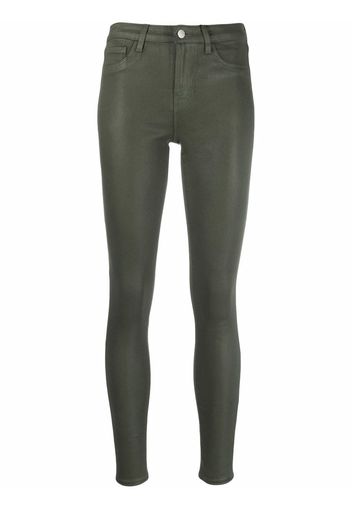 L'Agence coated skinny-fit trousers - Verde