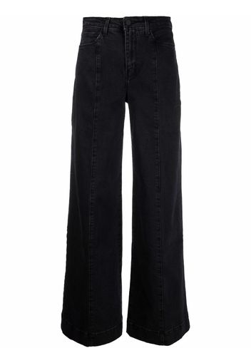 L'Agence Sandy washed wide-leg jeans - Nero