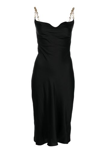 L'Agence chain-link cowl-neck silk dress - Nero