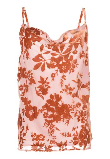 L'Agence drape-detail floral-print top - Rosa