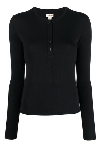 L'Agence button-placket long-sleeved top - Nero