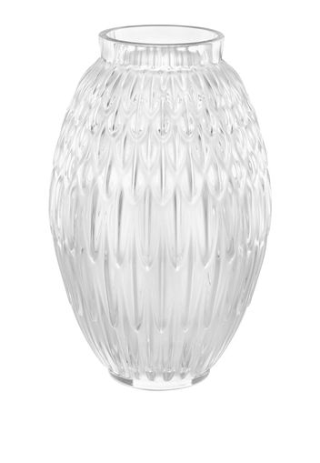 Lalique Plumes large crystal vase (26,5cm) - Bianco