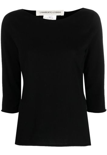 Lamberto Losani boat-neck cotton jumper - Nero