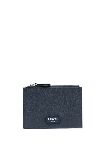 Lancel logo-patch leather card holder - Blu