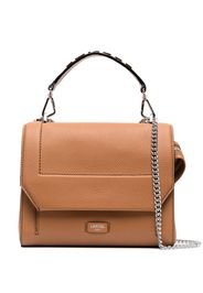 Lancel grained leather flap bag - Marrone