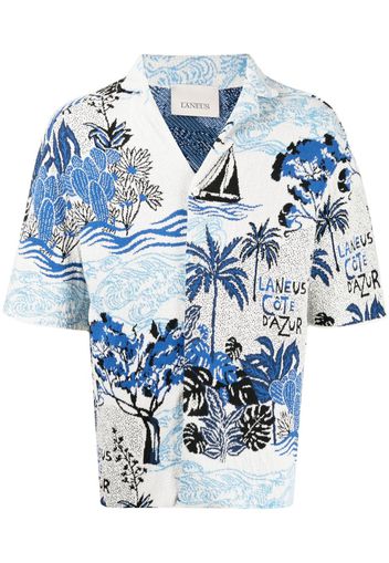 Laneus Côte d'Azur towelling shirt - Blu