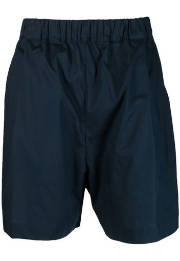 Laneus embroidered-logo cotton shorts - Blu