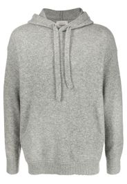 LANEUS knitted ribbed-trim hoodie - Grigio