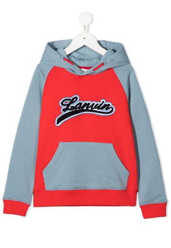 logo colour-block hoodie